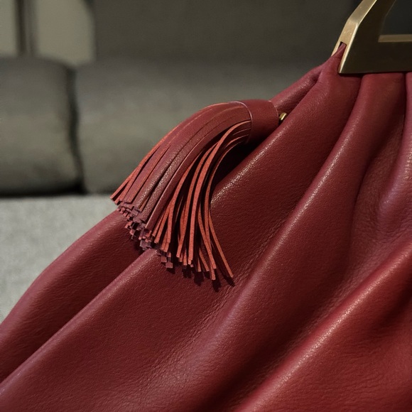 THE VOLON WINE/WHITE GABI HANDBAG - Picture 4 of 13